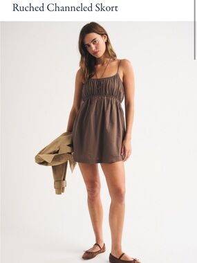 Abercrombie Ruched Channeled Skort - Brown Women's Dress
